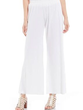 bryn Walker White Wide-Leg Pull-On Palazzo Pants